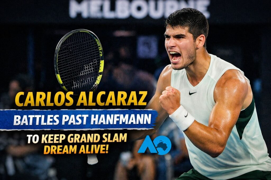 Carlos Alcaraz Battles Past Hanfmann to Keep Australian Open Grand Slam Dream Alive Carlos Alcaraz