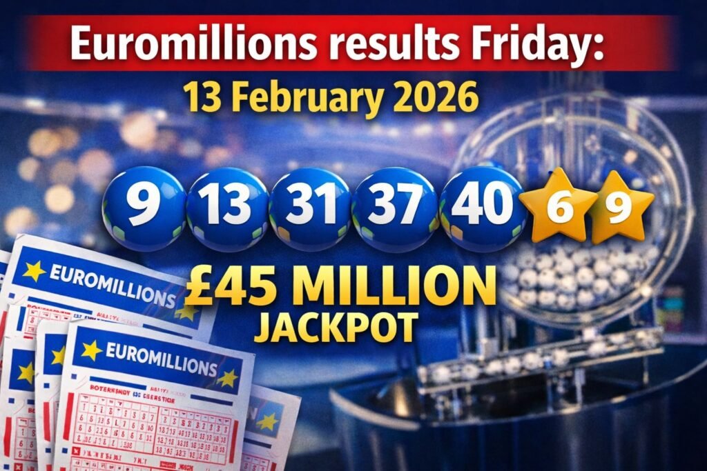 Euromillions results Friday: winning numbers for 13 February 2026 Euromillions results Friday